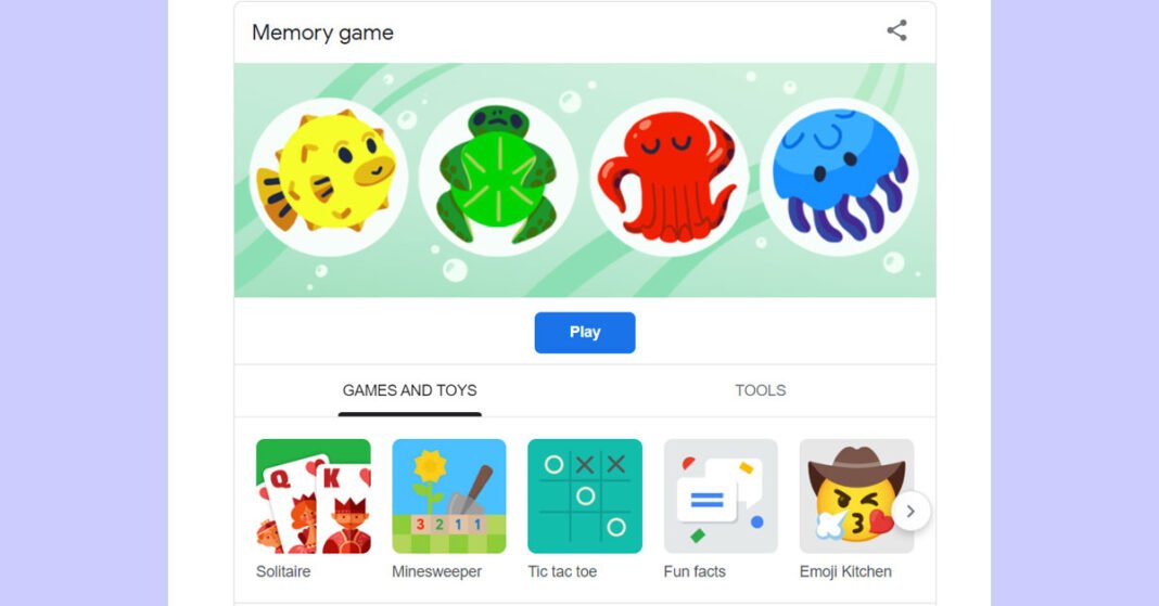 Google Memory game